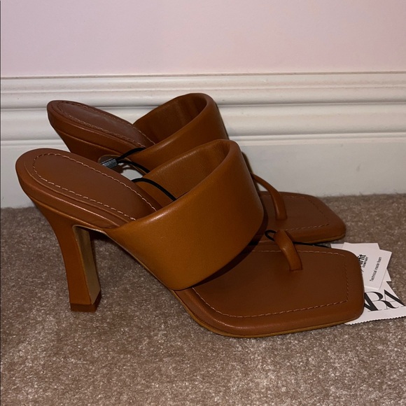 Zara Tan Women's Heeled Sandals - Picture 3 of 3
